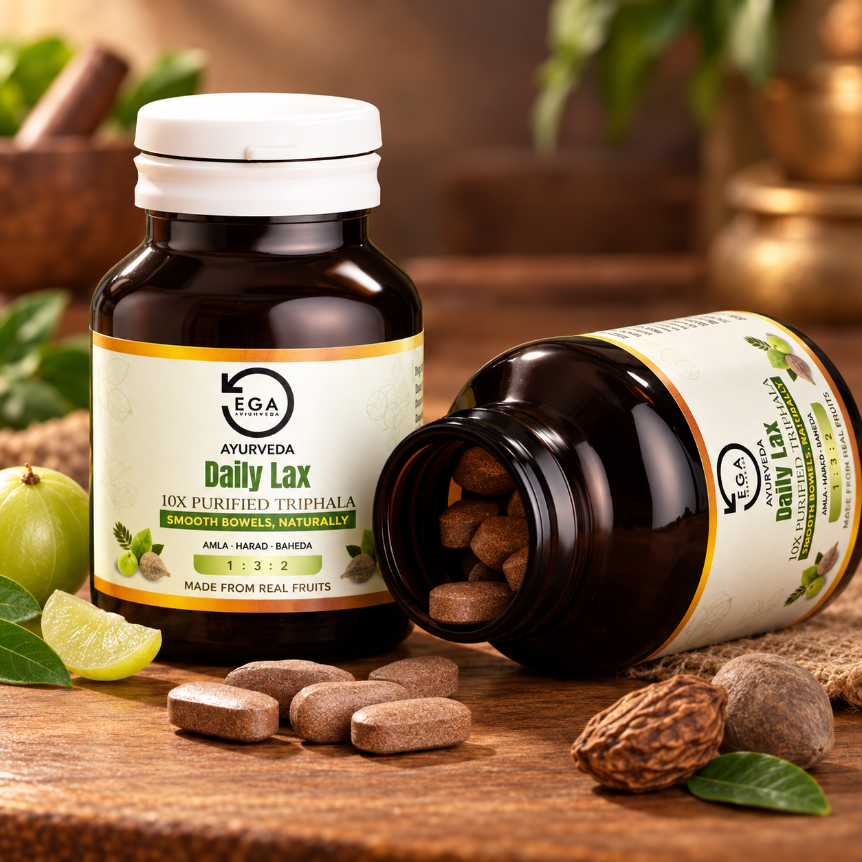 EGA Daily Lax Tablets | Easy Bowel Movement | Helps Bloating | 10X Purified Triphala Tablets